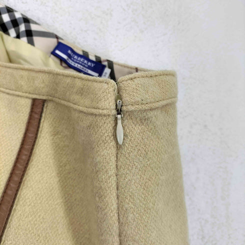 バーバリーブルーレーベル BURBERRY BLUE LABEL ウールパイピングデザインウールスカート レディース 38