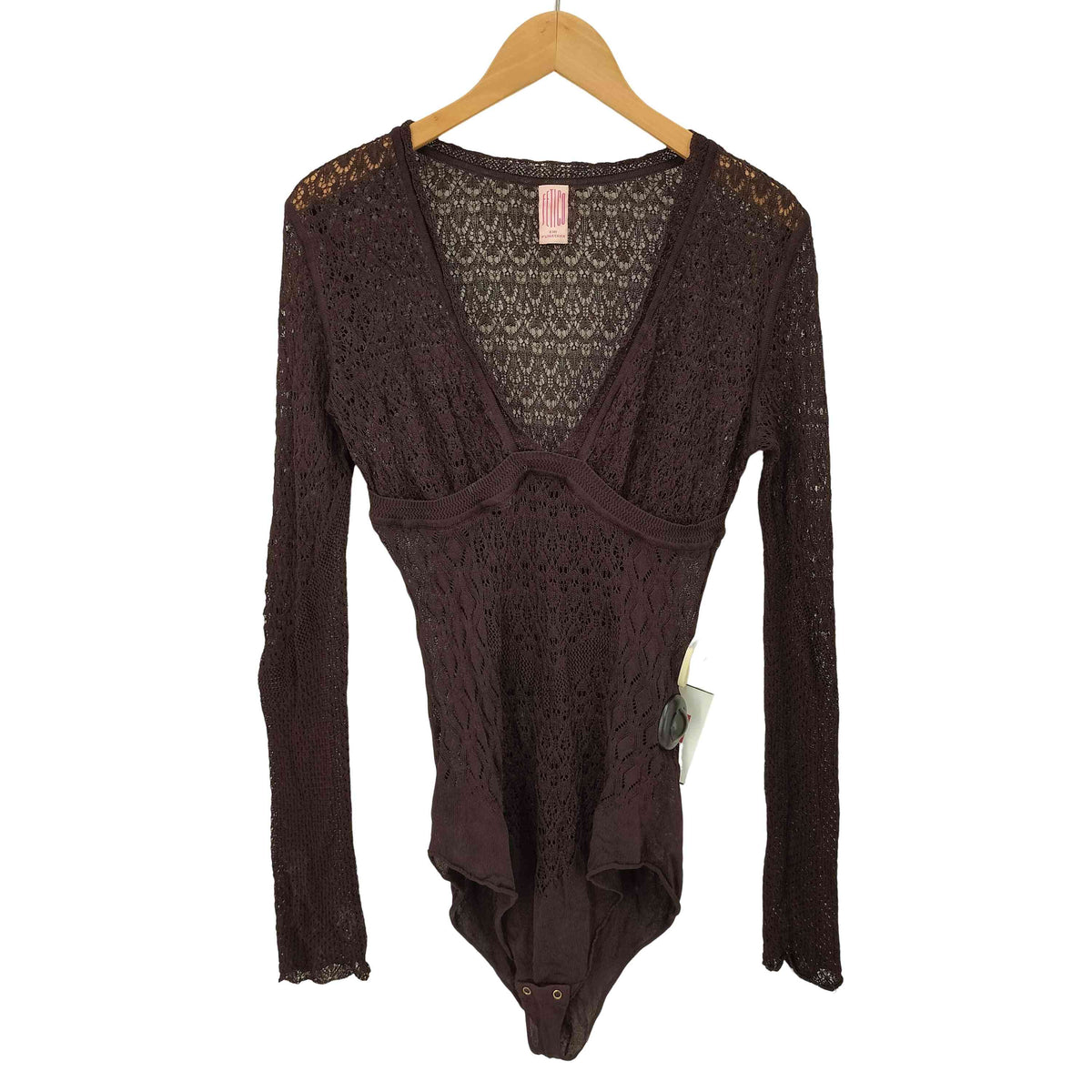 USED古着(ユーズドフルギ) {{FETICO}} 24AW LACE KNIT V-NECK BODY 中古 古着 0802 FETICO 24AW LACE KNIT V-NECK BODYSUITS レディース JPN：2