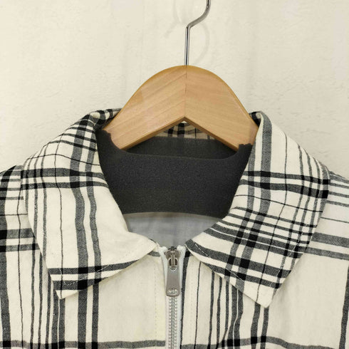 ザラ ZARA チェック柄フルジップブルゾン メンズ