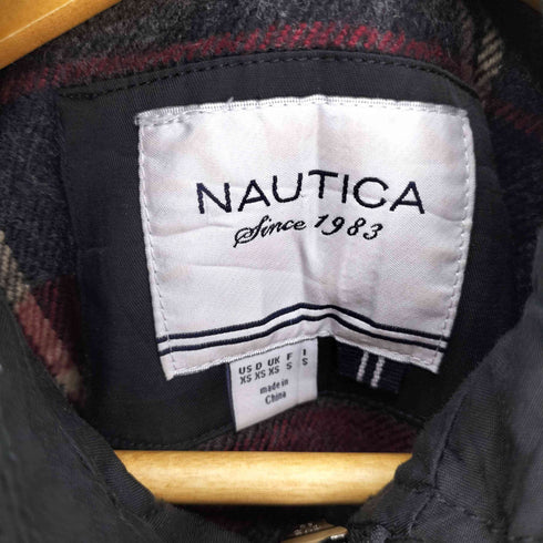 ノーティカ NAUTICA チェック柄 ライナー付き シェル ミックスファブリック ジップアップ ダッフルコート レディース import:XS