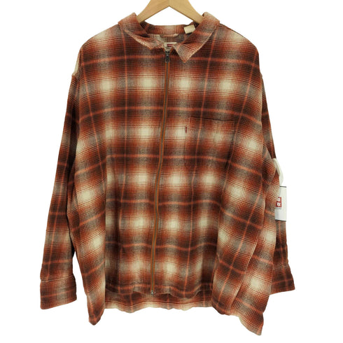 リーバイス Levis RELAXED 赤タブ オンブレチェック ジップアップ シャツ ジャケット メンズ import:L