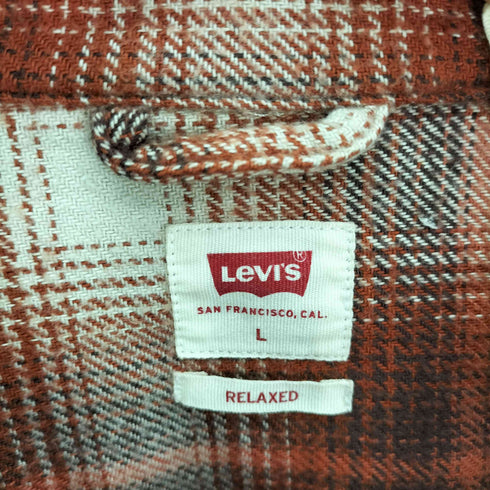 リーバイス Levis RELAXED 赤タブ オンブレチェック ジップアップ シャツ ジャケット メンズ import:L