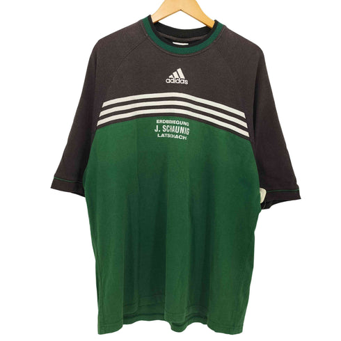 アディダス adidas 90s~00s パフォーマンスロゴ スリーラインデザイン切替S/S Tシャツ メンズ XL
