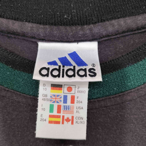 アディダス adidas 90s~00s パフォーマンスロゴ スリーラインデザイン切替S/S Tシャツ メンズ XL
