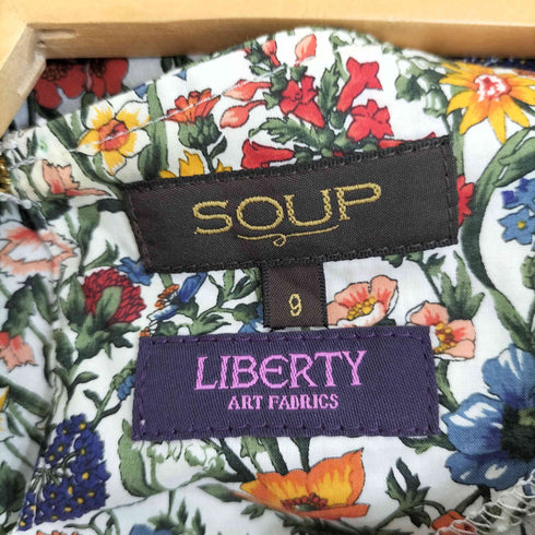 リバティ LIBERTY {{SOUP}}フロントリボン 五分丈 花柄 ワンピース レディース US:8