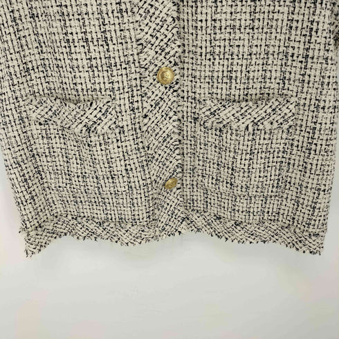 ザラ ZARA 金釦 ツイード ジレ ベスト レディース import:S