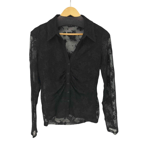 デシグアル Desigual 24SS 花柄 チュール ギャザーシャツ レディース import:XL