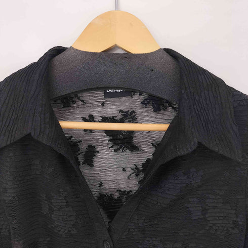 デシグアル Desigual 24SS 花柄 チュール ギャザーシャツ レディース import:XL