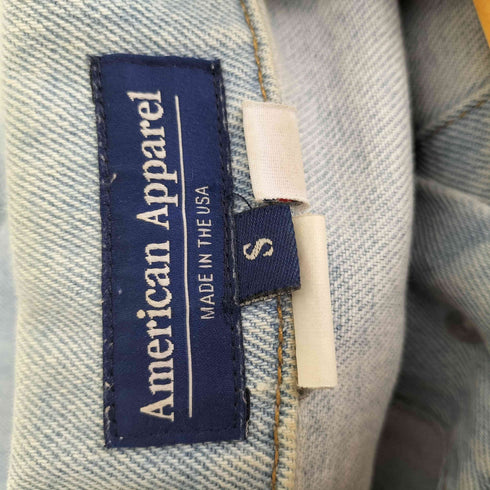 アメリカンアパレル AMERICAN APPAREL USA製 アイスウォッシュ デニムジャケット Gジャン メンズ import:S