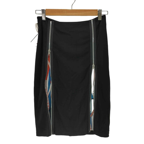 ジャンポールゴルチエセットプルミエ Jean Paul GAULTIER for SEPT PREMIERES ダブルジップメジャーデザイン レーヨンスカート レディース 38