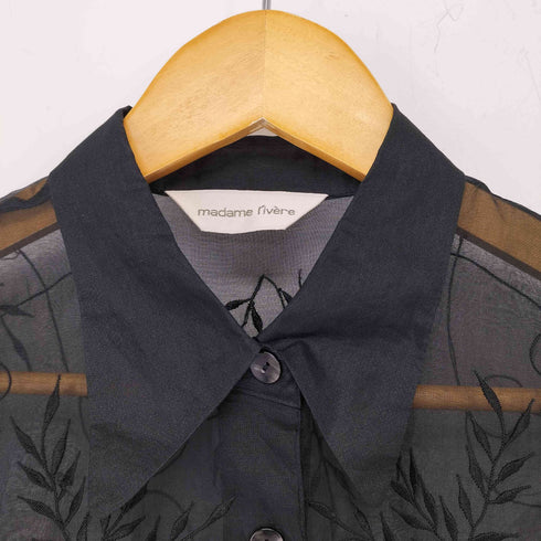 madame livera シルク100 シアーシャツ レディース L