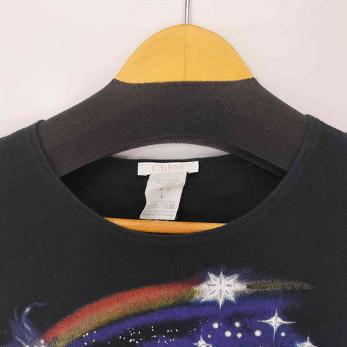 クロエ Chloe フランス製 アニマルプリントクルーネックTシャツ レディース import:L