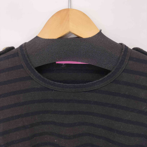 ジュンヤワタナベコムデギャルソンマンピンク JUNYA WATANABE COMME des GARCONS MAN PINK 04SS エポレット付きボーダークルーネックS/S Tシャツ レディース