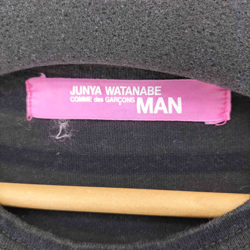 ジュンヤワタナベコムデギャルソンマンピンク JUNYA WATANABE COMME des GARCONS MAN PINK 04SS エポレット付きボーダークルーネックS/S Tシャツ レディース