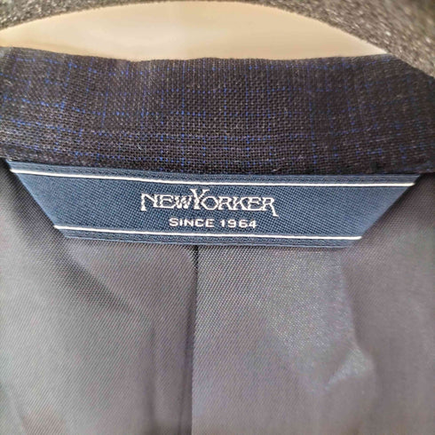 ニューヨーカー NEWYORKER 2Bチェックウールテーラードジャケット メンズ AB6