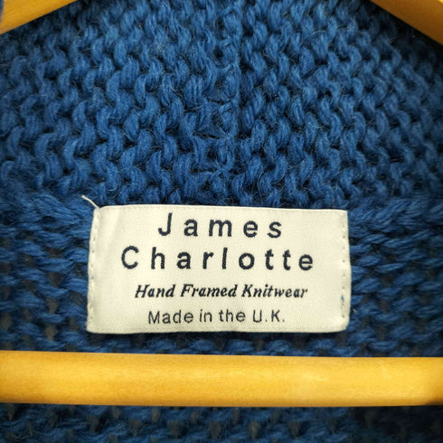 ジェームスシャルロット James Charlotte イングランド製 ショールカラー ノースリーブ ニットワンピース レディース DE:32