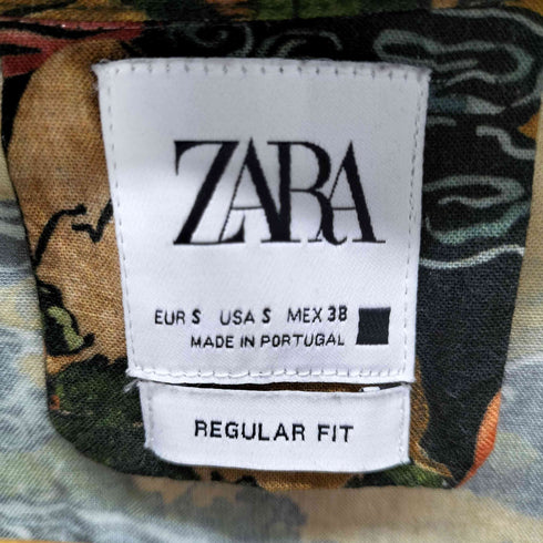 ザラ ZARA S/S レーヨン和柄アロハシャツ 虎 メンズ import:S
