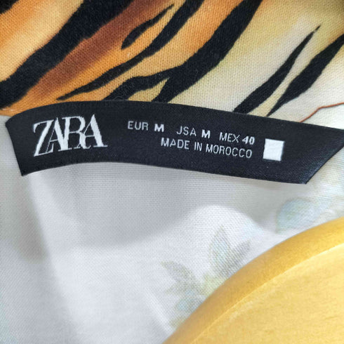 ザラ ZARA S/S レーヨン和柄アロハシャツ 虎 メンズ import:M