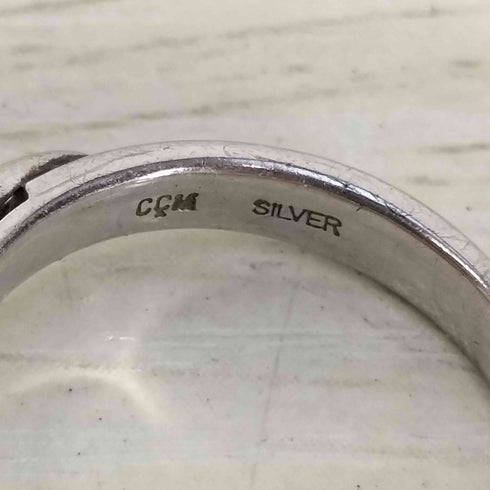 コムサデモード COMME CA DU MODE CCM SILVER刻印 ストーン装飾 シルバーリング レディース 9号