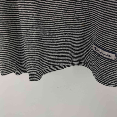 チャンピオン Champion パイル地 ボーダー柄クルーネックtシャツ 短丈 メンズ JPN:S