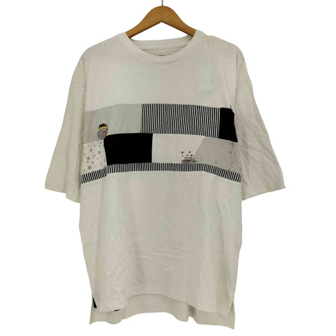 グラニフ graniph DQ+g メタルプリント パッチワーク クルーネックTシャツ メンズ JPN:L