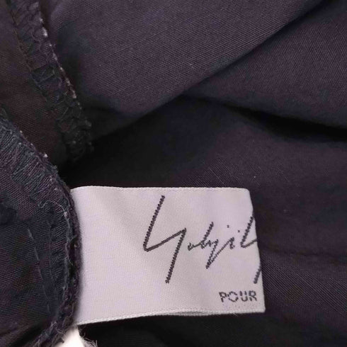 ヨウジヤマモトプールオム Yohji Yamamoto POUR HOMME 裾リブ ウールシルク混紡 ベイカーハーフパンツ メンズ 2