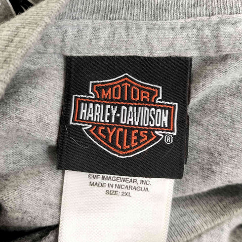 ハーレーダビッドソン HARLEY-DAVIDSON ロゴ バイク 両面プリント ノースリーブTシャツ メンズ 2XL