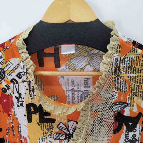 milio フランス製 S/S レースフロントデザイン総柄Tシャツ レディース