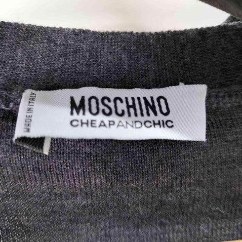 モスキーノ MOSCHINO 襟切替Vネックウールニット レディース
