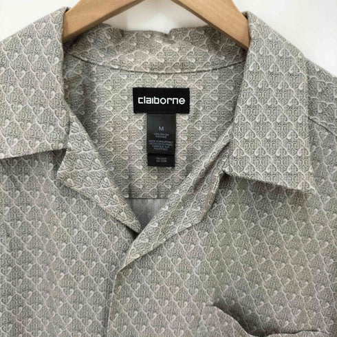 クレイボーン Claiborne レーヨン 総柄 オープンカラー S/S シャツ メンズ import:M