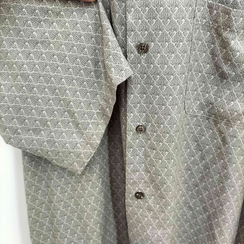 クレイボーン Claiborne レーヨン 総柄 オープンカラー S/S シャツ メンズ import:M