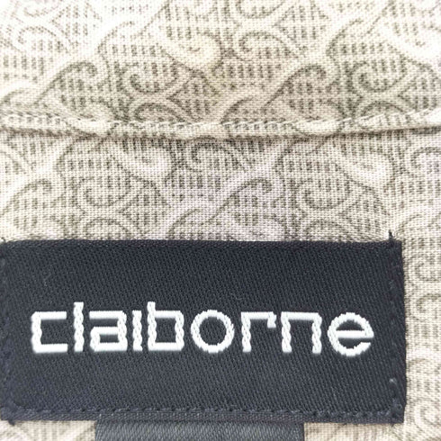 クレイボーン Claiborne レーヨン 総柄 オープンカラー S/S シャツ メンズ import:M