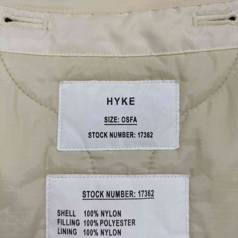 ハイク HYKE QUILTED CROPPED VEST キルテッド クロップド ナイロンライナーベスト レディース OSFA
