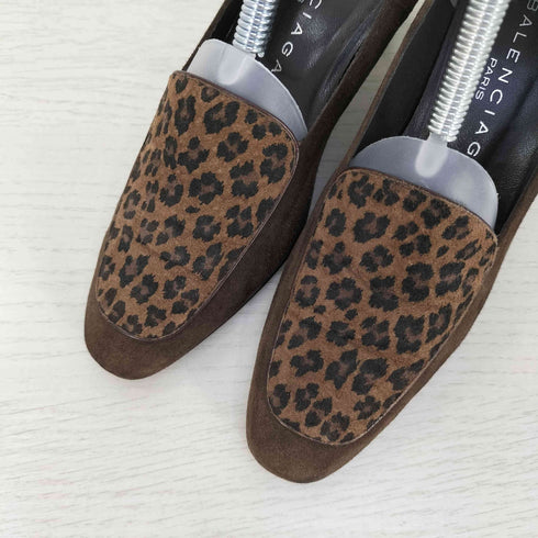 バレンシアガ BALENCIAGA レオパード柄 スウェード ハイヒール パンプス レディース 34 1/2