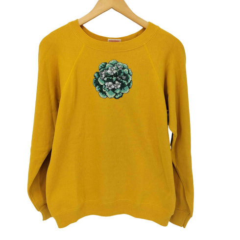 ヘインズ Hanes 90S USA製 フラワー ラグランスウェット メンズ import:M