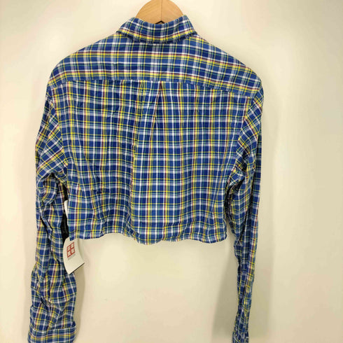 ラルフローレン RALPH LAUREN ポニー 刺繍 クロップド リメイク L/S レギュラー カラー シャツ レディース import:S