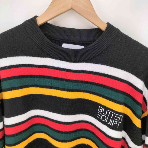 バターグッズ BUTTER GOODS Stripe Knit Sweater ストライプ ボーダー クルーネック ニット セーター メンズ JPN:XL