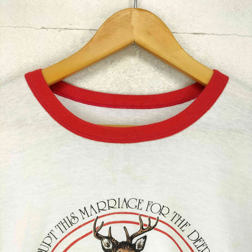フロントプリントリンガーネックTシャツ メンズ