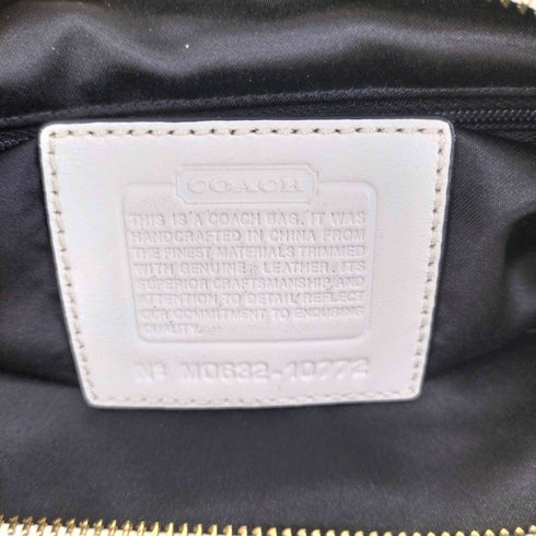 コーチ COACH マイクロシグネチャーロゴ レザー切替キャンバスショルダーバッグ レディース