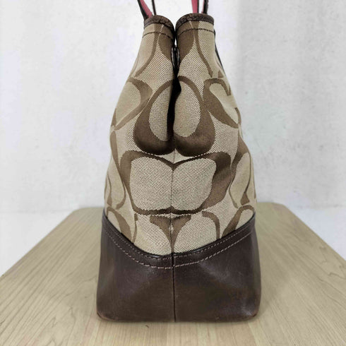 コーチ COACH シグネチャーロゴ レザー切替キャンバストートバッグ レディース