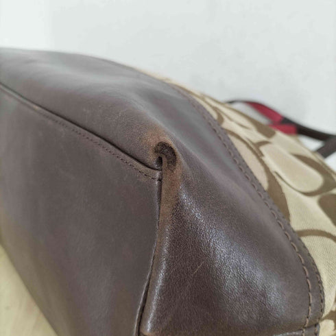 コーチ COACH シグネチャーロゴ レザー切替キャンバストートバッグ レディース