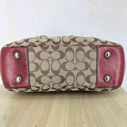 コーチ COACH シグネチャーロゴ レザー切替キャンバストートバッグ レディース