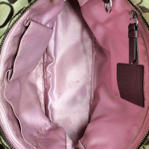 コーチ COACH シグネチャーロゴ レザー切替キャンバストートバッグ レディース