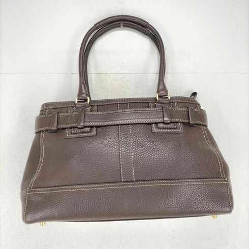コーチ COACH バックルデザインオールレザー シボ革 トートバッグ レディース
