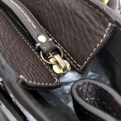 コーチ COACH バックルデザインオールレザー シボ革 トートバッグ レディース