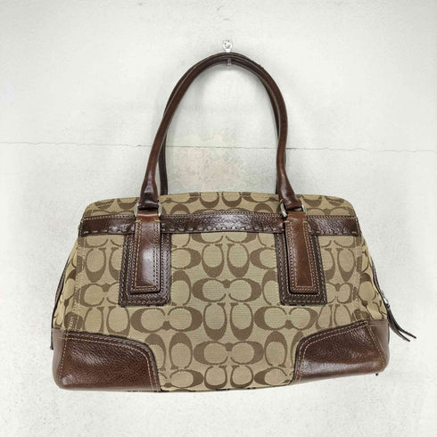 コーチ COACH シグネチャーロゴ レザー切替キャンバストートバッグ レディース