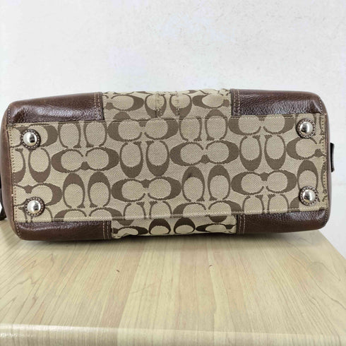 コーチ COACH シグネチャーロゴ レザー切替キャンバストートバッグ レディース