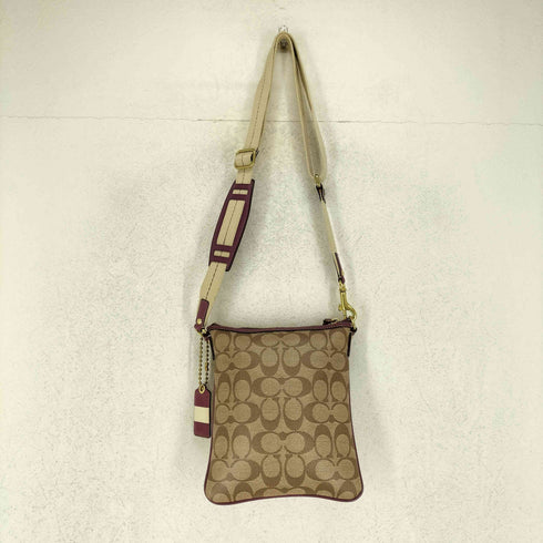 コーチ COACH シグネチャーロゴ オールレザーショルダーバッグ レディース