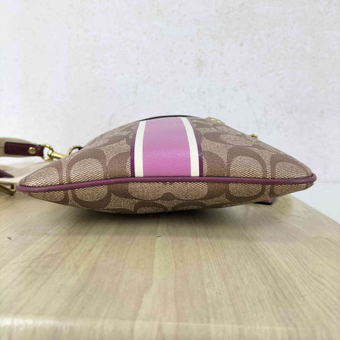 コーチ COACH シグネチャーロゴ オールレザーショルダーバッグ レディース