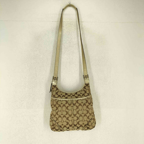 コーチ COACH シグネチャーロゴ レザーパイピング ショルダーバッグ レディース